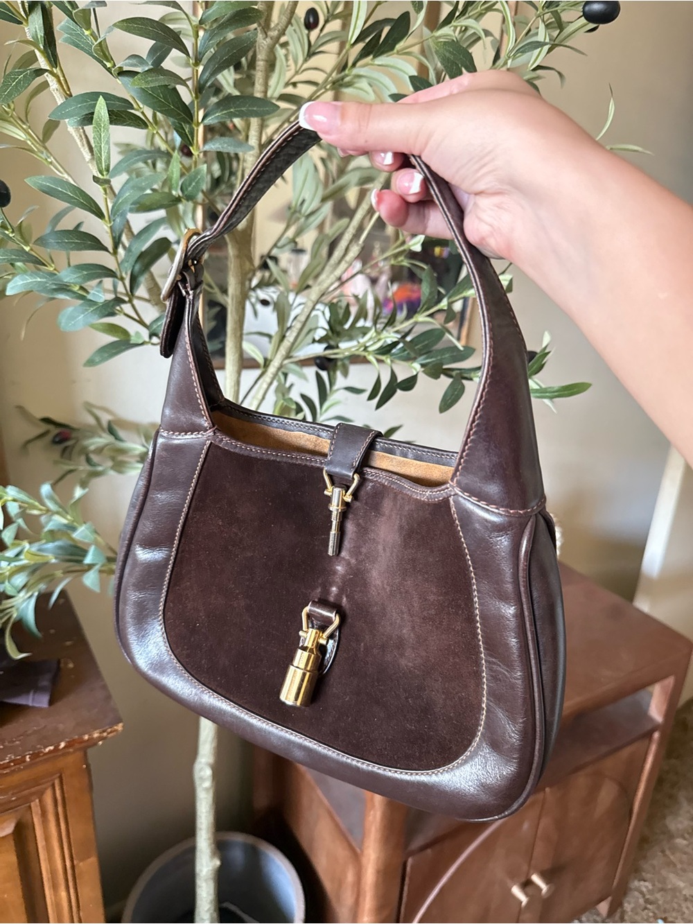 Gucci Suede 1961 jackie bag - Picture 4 of 10